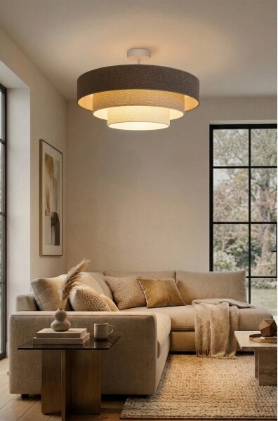 Brilagi - Prisadený luster LUNETA 3xE27/60W/230V pr. 80 cm sivá/krémová/biela