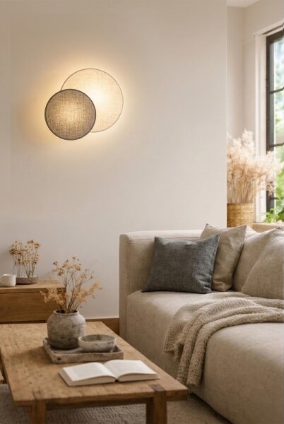 Brilagi - Nástenné svietidlo CIRCLES 1xE27/60W/230V pr. 35 cm krémové/šedé
