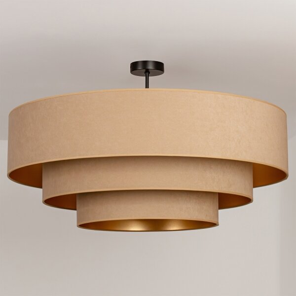 Brilagi - Prisadený luster LUNETA 3xE27/60W/230V priemer 80 cm béžová/zlatá