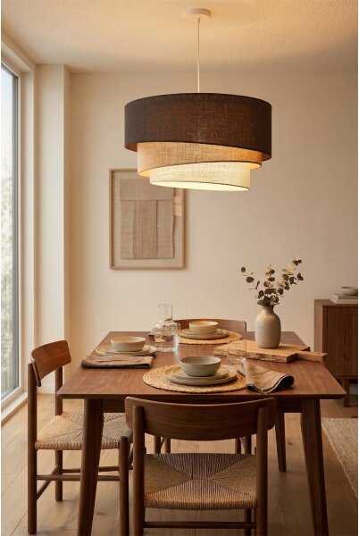 Brilagi - Luster na lanku TRIO 3xE27/60W/230V pr. 60 cm hnedá/béžová/biela