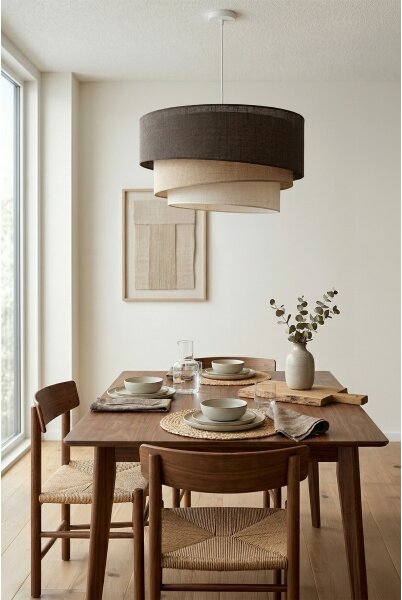 Brilagi - Luster na lanku TRIO 3xE27/60W/230V pr. 60 cm hnedá/béžová/biela