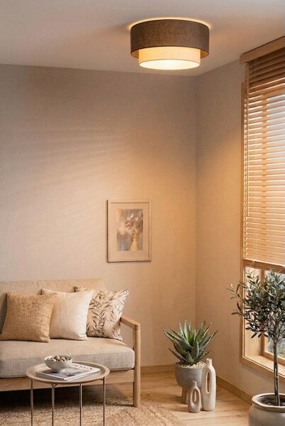 Brilagi - LED stropné svietidlo BOHO ECO 1xE27/10W/230V pr. 40 cm hnedá/krémová