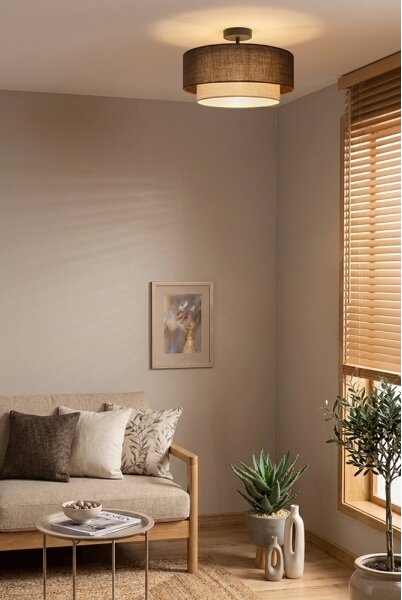 Brilagi - LED prisadený luster BOHO ECO 1xE27/10W/230V pr. 40 cm hnedá/krémová