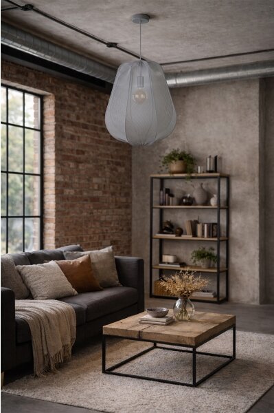 Brilagi - LED luster na lanku ARVEN 1xE27/8W/230V priemer 37 cm sivá