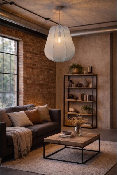 Brilagi - LED luster na lanku ARVEN 1xE27/8W/230V priemer 37 cm sivá