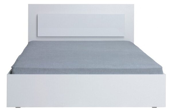 Tempo Kondela Manželská posteľ, 160x200, biela/ vysoký biely lesk HG, ASIENA