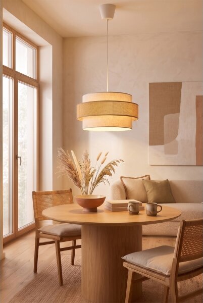 Brilagi - Závesný luster na lanku SPACE 1xE27/60W/230V pr. 40 cm béžová/krémová