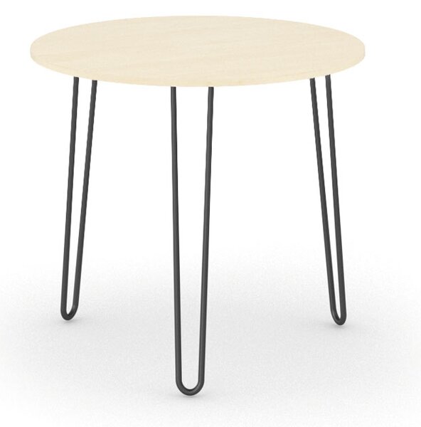 Okrúhly jedálenský stôl SPIDER, priemer 80 cm, čierna podnož, breza