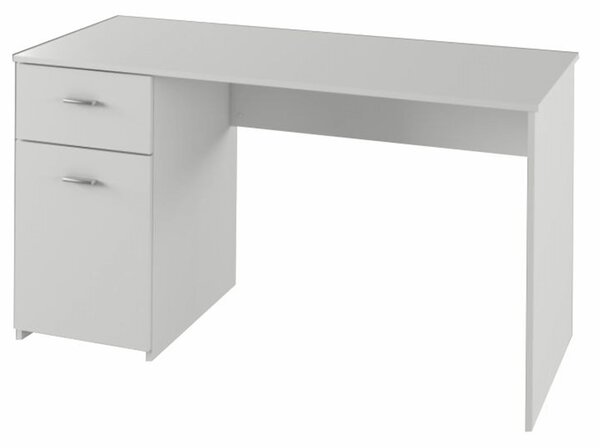 KONDELA PC stôl, biela, BANY