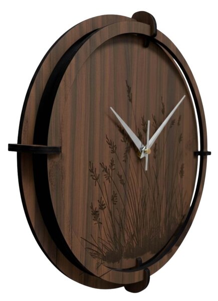 Drevené nástenné hodiny – motív lesa | SENTOP HDF0587-ORECH-WENGE