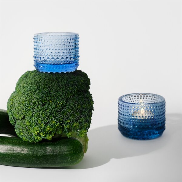 Iittala Svietnik Kastehelmi, modrý aqua