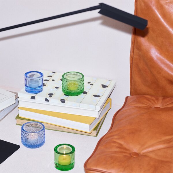 Iittala Svietnik Kastehelmi, modrý aqua
