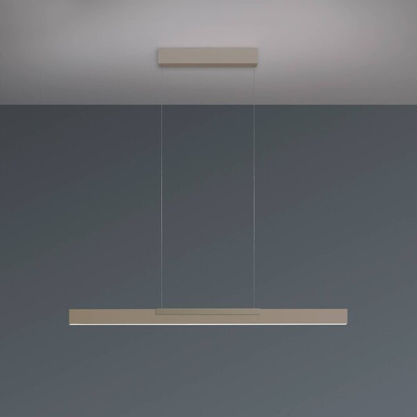 LED závesné svietidlo Bopp Nano 2.0, dĺžka 100 cm, farba taupe, kov, Krémová / jantárovo žltá, Obývacia izba / jedáleň, Hliník, Moderný, Závesné svietidlo