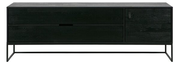 Čierny TV stolík z jaseňového dreva 180x61x44 cm Silas – WOOOD