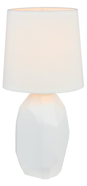 TEMPO Keramická stolná lampa, biela, QENNY TYP 1