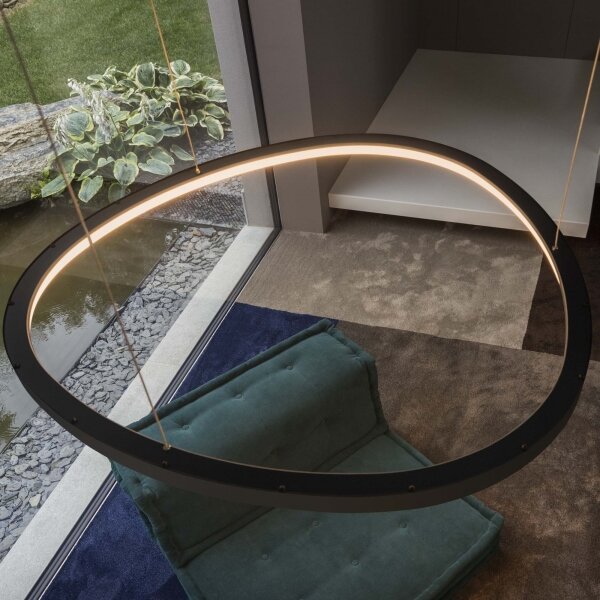 Ideal Lux - LED závesný luster na lankách GEMINI LED/36W/230V 4000K pr. 42,5cm CRI 90 čierna