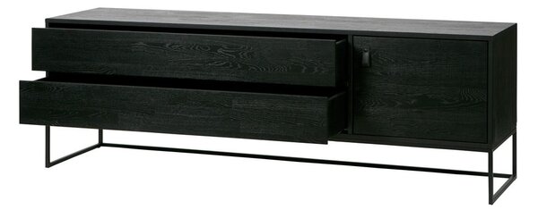 Čierny TV stolík z jaseňového dreva 180x61x44 cm Silas – WOOOD