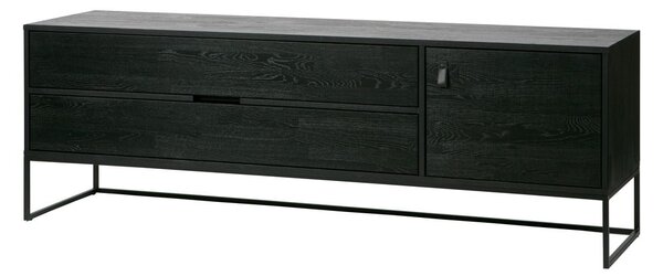 Čierny TV stolík z jaseňového dreva 180x61x44 cm Silas – WOOOD
