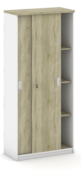 Zasúvacia skriňa MIRELLI, 800 x 400 x 1800 mm, biela/dub sonoma