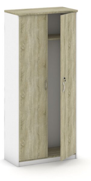 Šatníková skriňa s výsuvom MIRELLI, 800 x 400 x 1800 mm, biela/dub sonoma