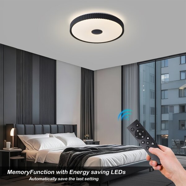 Brilagi - stmievateľné LED stropné svietidlo CORVO LED/72W/230V 3000-6000K čierne, priemer 50 cm + diaľkové ovládanie