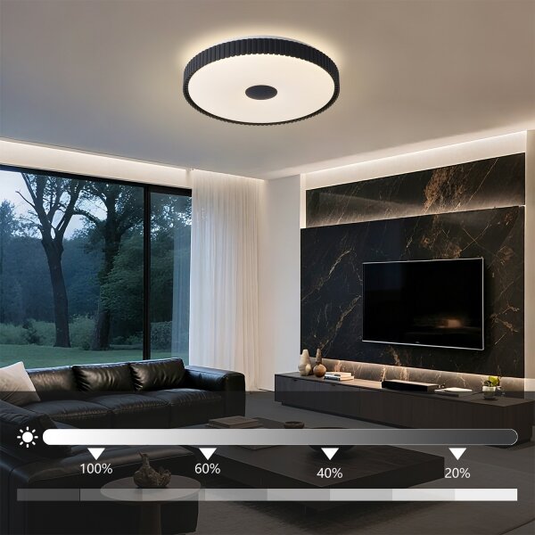 Brilagi - stmievateľné LED stropné svietidlo CORVO LED/72W/230V 3000-6000K čierne, priemer 50 cm + diaľkové ovládanie