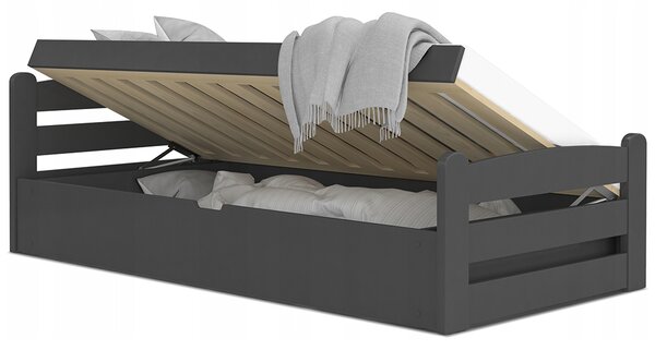 Posteľ s úložným priestorom Dávid 90x200 - sivá