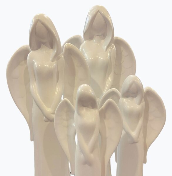 Anjel keramický biely veľký - 60cm