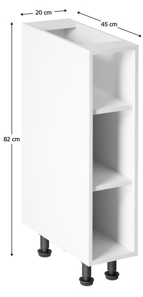 NovýNábytok.sk Dolný kuchynský regál D20P Aurellia (biely lesk). Vlastná spoľahlivá doprava až k Vám domov. 1015741