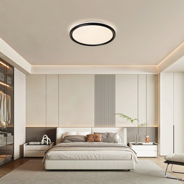 Brilagi - RIVO LED stmievateľné stropné svietidlo LED/72W/230V 3000-6000K, čierne, priemer 50 cm, s diaľkovým ovládaním