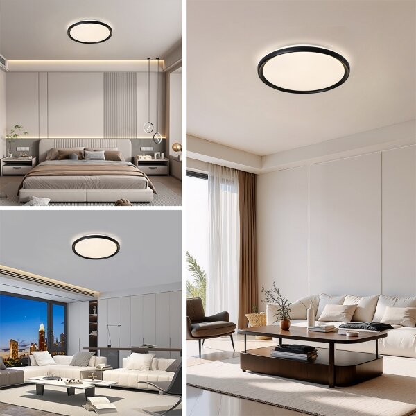 Brilagi - RIVO LED stmievateľné stropné svietidlo LED/72W/230V 3000-6000K, čierne, priemer 50 cm, s diaľkovým ovládaním