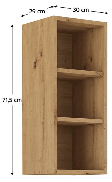 NovýNábytok.sk Horný kuchynský regál Meriel 30 G-72 OTW (dub artisan). Vlastná spoľahlivá doprava až k Vám domov. 1034005