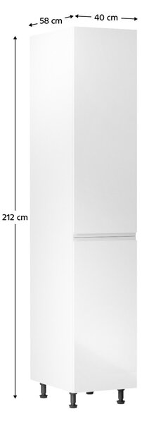 NovýNábytok.sk Potravinová kuchynská skrinka D40SP Aurellia (biela + biely lesk) (P). Vlastná spoľahlivá doprava až k Vám domov. 1015764
