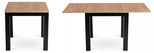 Rozkladací stôl do jedálne, obývacej izby, malý, štvorcový, čierny, Craft MAX 80/160