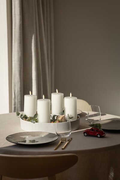 Vosková LED sviečka White 17,5 cm