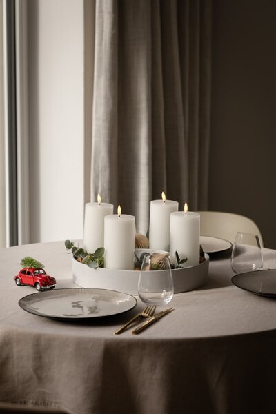 Vosková LED sviečka White 17,5 cm