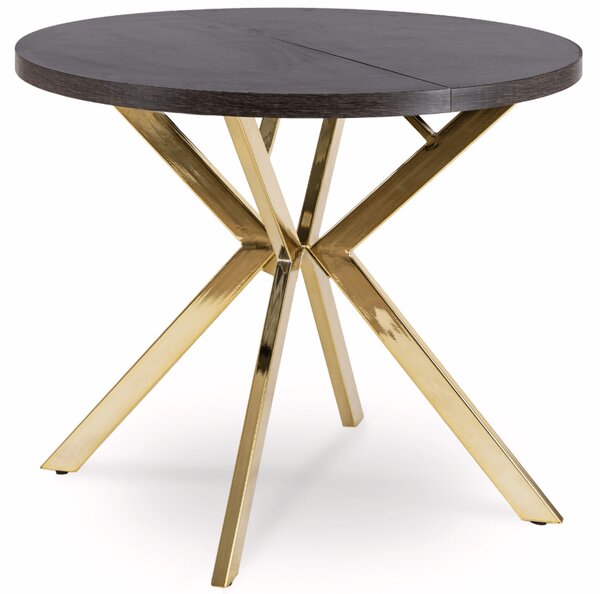 Rozkladací stôl DORIAN 80-160 cm čierny/zlatý
