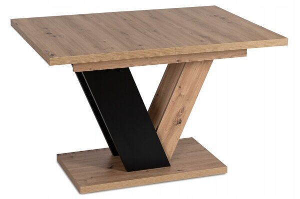 ROZKLADACÍ KUCHYNSKÝ STÔL DUB / ČIERNY 120-160 cm
