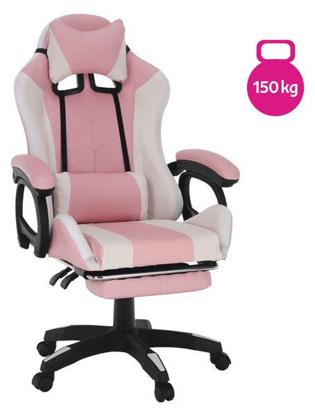 NovýNábytok.sk Kancelárske kreslo Juventa (s RGB LED osvietením) (ružová + biela). Vlastná spoľahlivá doprava až k Vám domov. 1040137