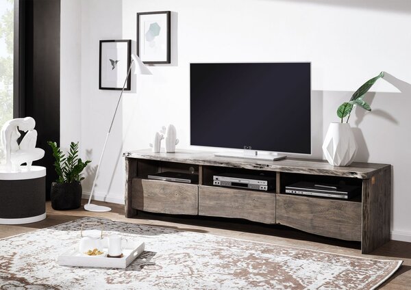 WOODLAND TV stolík 191x50 cm, sivá, akácia
