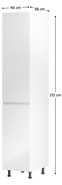 NovýNábytok.sk Potravinová kuchynská skrinka D40SP Aurellia (biela + biely lesk) (L). Vlastná spoľahlivá doprava až k Vám domov. 1015765