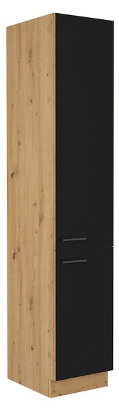 NovýNábytok.sk Potravinová kuchynská skrinka Meriel 40 DK 210 2F (čierna + dub artisan). Vlastná spoľahlivá doprava až k Vám domov. 1033990
