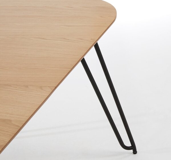 Rozkladací jedálenský stôl v dekore duba v prírodnej farbe 90x140 cm Novac – Kave Home