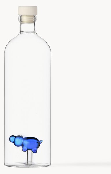 Ručne vyrobená karafa z borosilikátového skla Hippo, 1,1 l