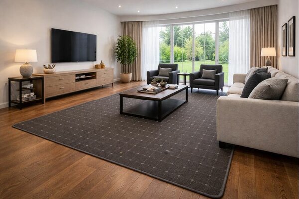 Condor Carpets , Kusový koberec Udinese antracit štvorec, 80x80, šedá, chodba / predsieň