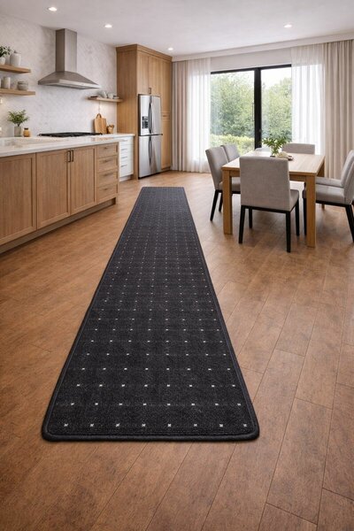 Condor Carpets , Behúň na mieru Udinese antracit, šíre 40 cm, čierna, chodba / predsieň