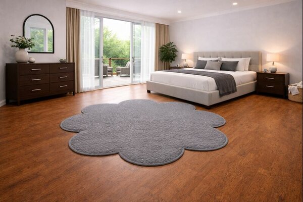 Vopi , Kusový koberec Udinese šedý kvietok, 120x120 kvietok, šedá, chodba / predsieň