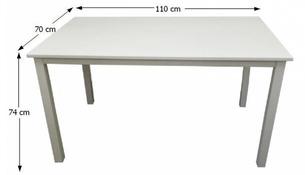 Tempo Kondela Jedálenský stôl, biela, 110 cm, ASTRO NEW