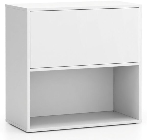 Kancelársky policový regál LAYERS, krátky, 1 box, 800 x 400 x 777, biela