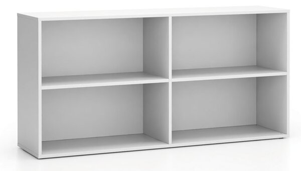 Kancelársky policový regál LAYERS, dlhý, 2 police, 1582 x 400 x 777, biela